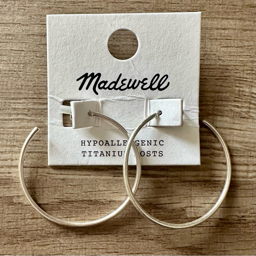 NWT Madewell Silver Hoops